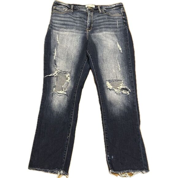 Buckle Denim - BKE‎ Women Size 34 Parker Universal Fit High Rise Raw Hem Frayed Distressed Rips